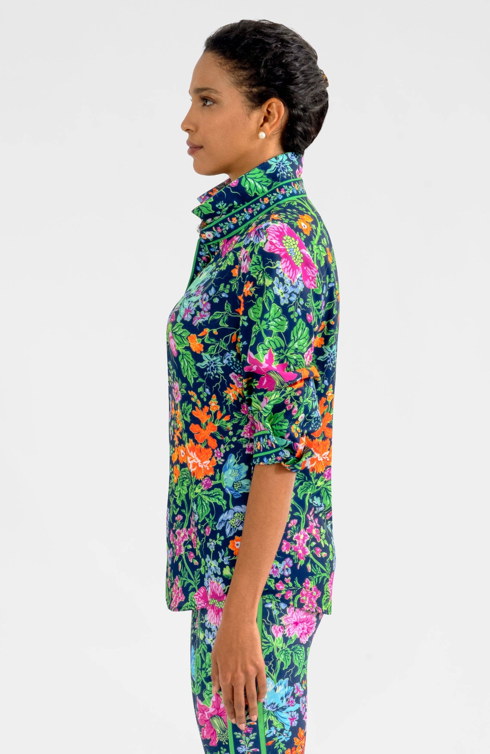 Gretchen Scott LLC - Wholesale Button Down Shirt - Women's - Boyfriend Shirt - English Garden15