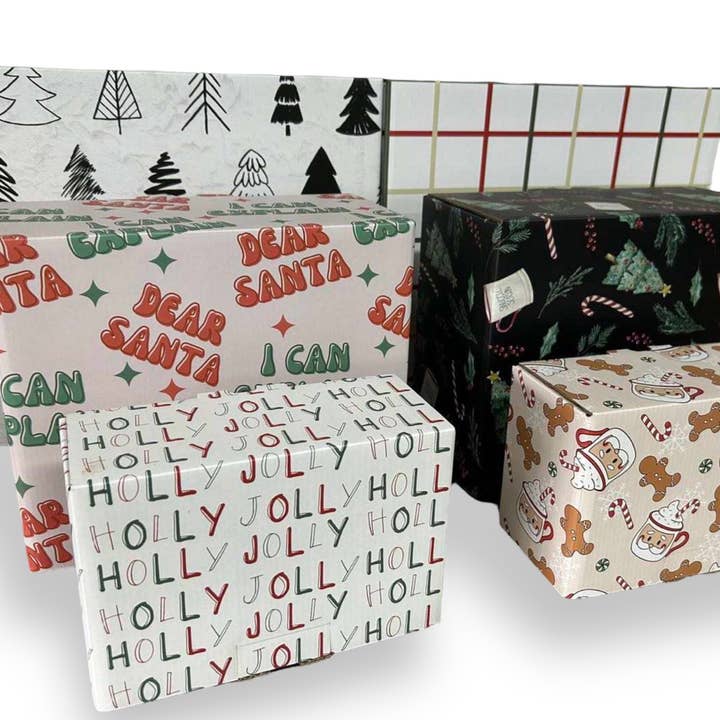 Crate Collectives - Wholesale Gift Box - 6 Piece Holiday Decorative Shipping / Gift Boxes