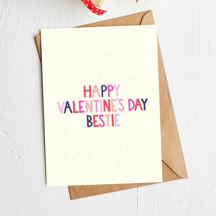 "Happy Valentine's Day Bestie" Greeting Card for wholesale by Big Moods