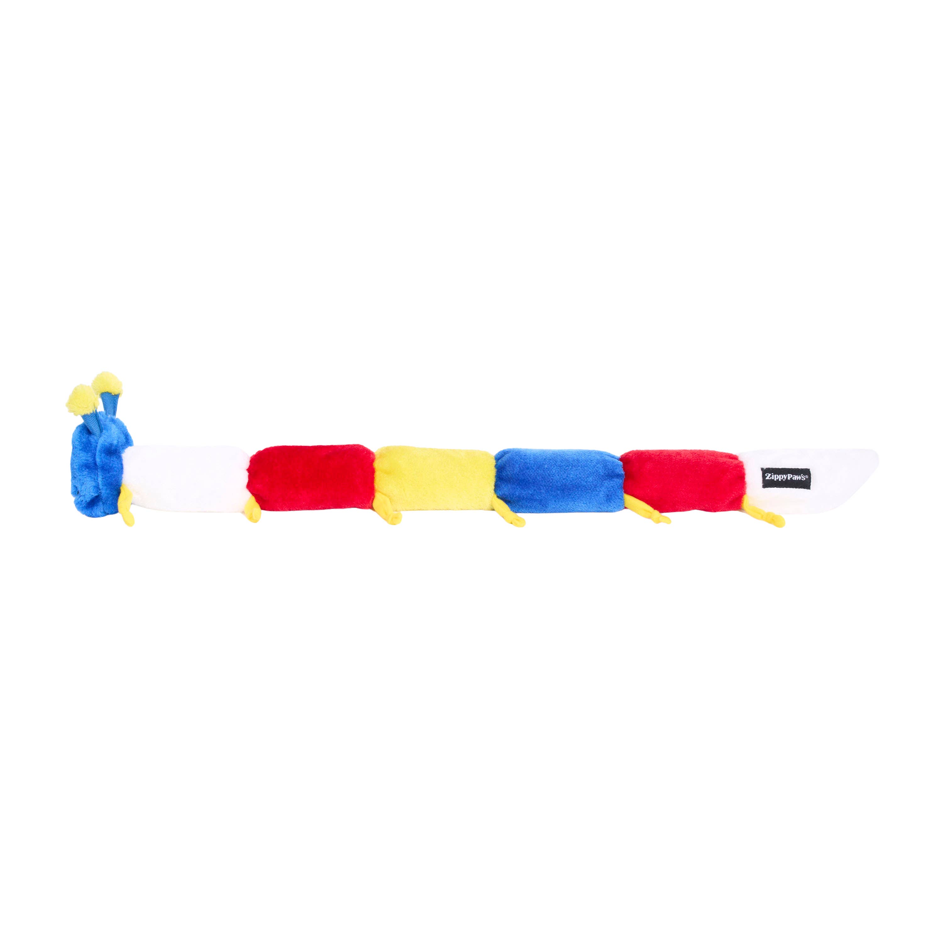 ZippyPaws - Wholesale Pet Toy - Dog - Zippy Caterpillar - Primary Colors5