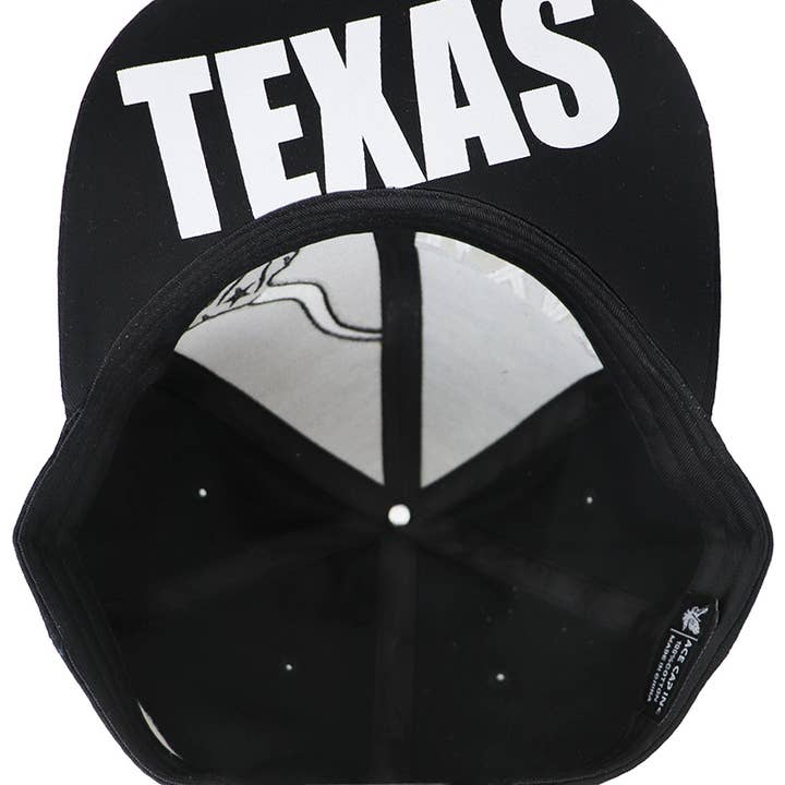 Cap Zone - Wholesale Flat Brim Cap - Unisex - Texas Proud Logo Longhorn Split Print Snapback4