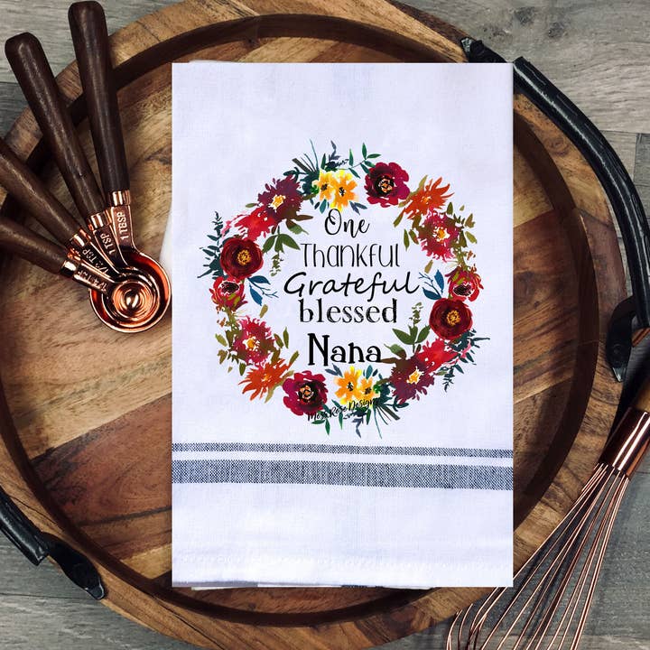 Uma Toalha de Cozinha Grata Abençoada Nana por atacado de Moss Rose Designs