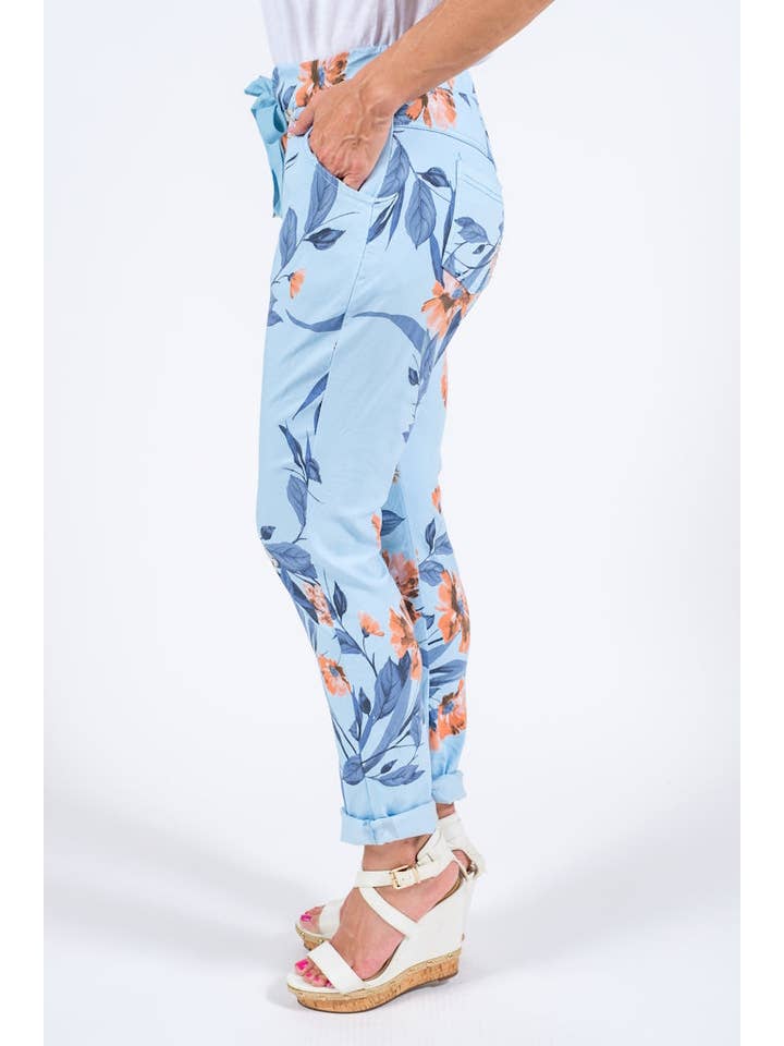 TINA Stephens Italy/Tees By Tina – Großhandel Hose – Damen – Roseann Hose mit Blumendruck (PL710F)11