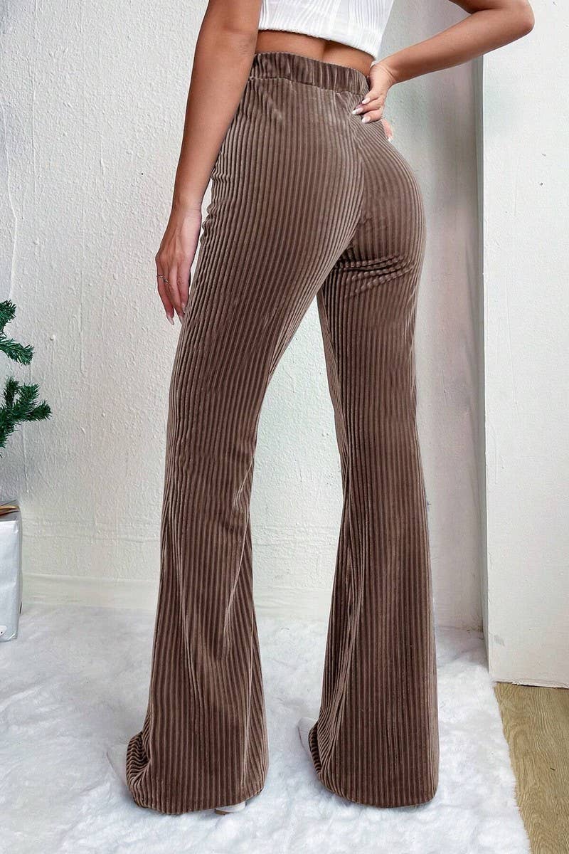 NINEXIS - Wholesale Pants - Women's - CWBLP2056_HIGH WAIST CORDUROY FLARE WIDE LEG SWEATPANTS5