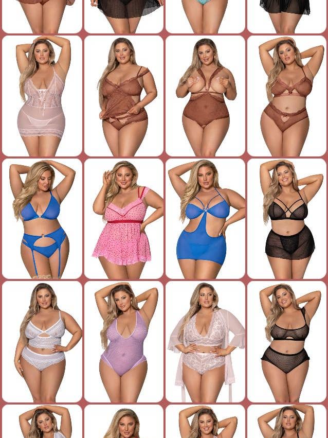 PLSPAK10 - Pacchetto Lingerie 'Taglie Forti' - Spedizione in 1 Giorno! per la vendita all'ingrosso da parte di Lingerie Mart