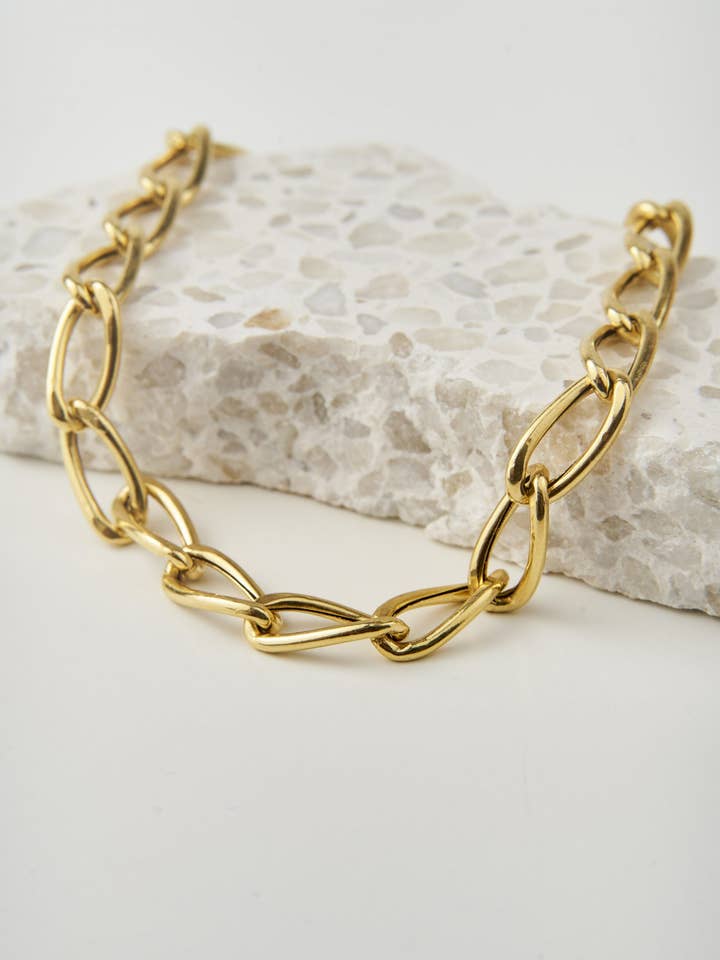 Collar de Eslabones de Oro y Plata | Plata 925 para venta al por mayor de DEMARCA