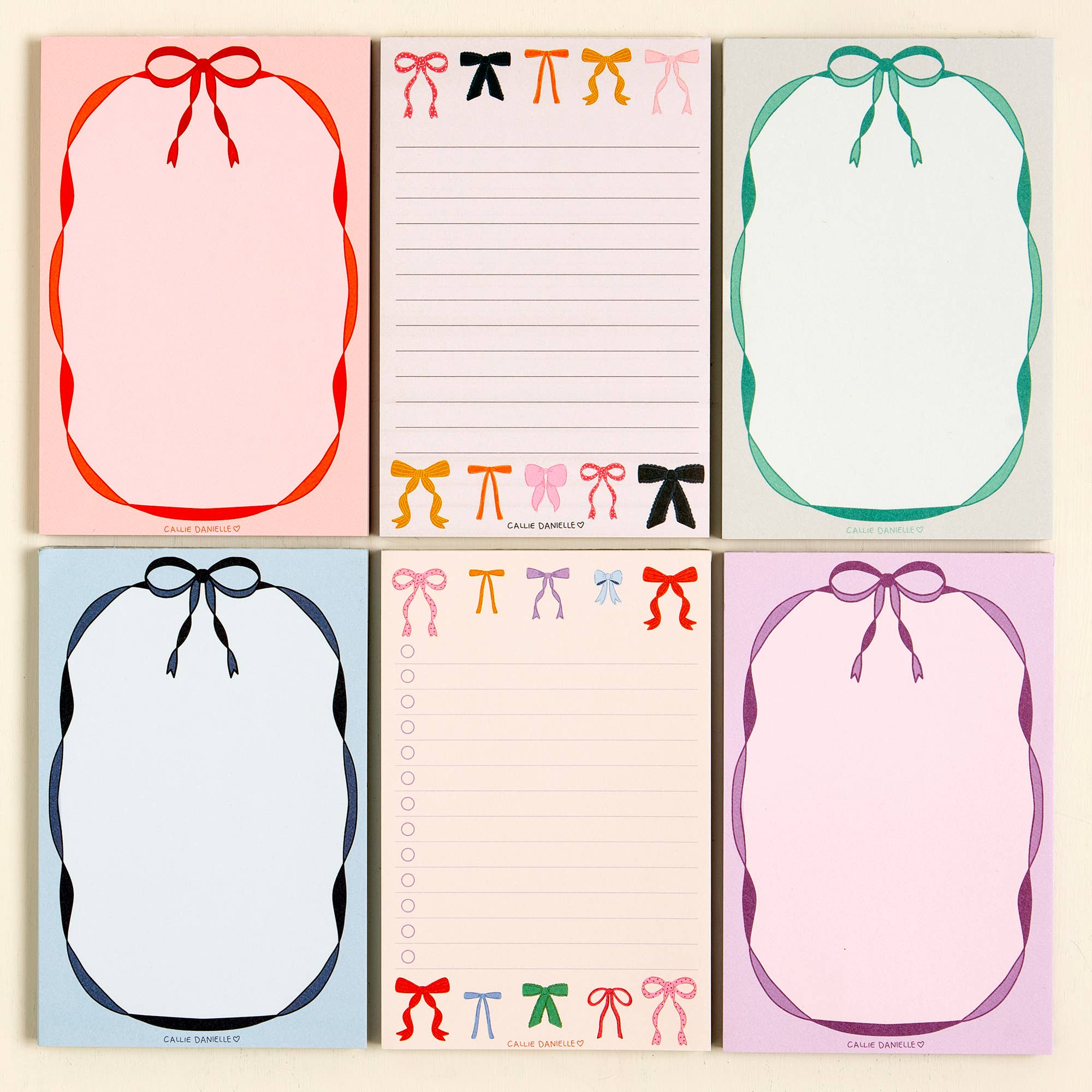Callie Danielle - Wholesale Notepad - Coquette Bows 4x6 Notepad4