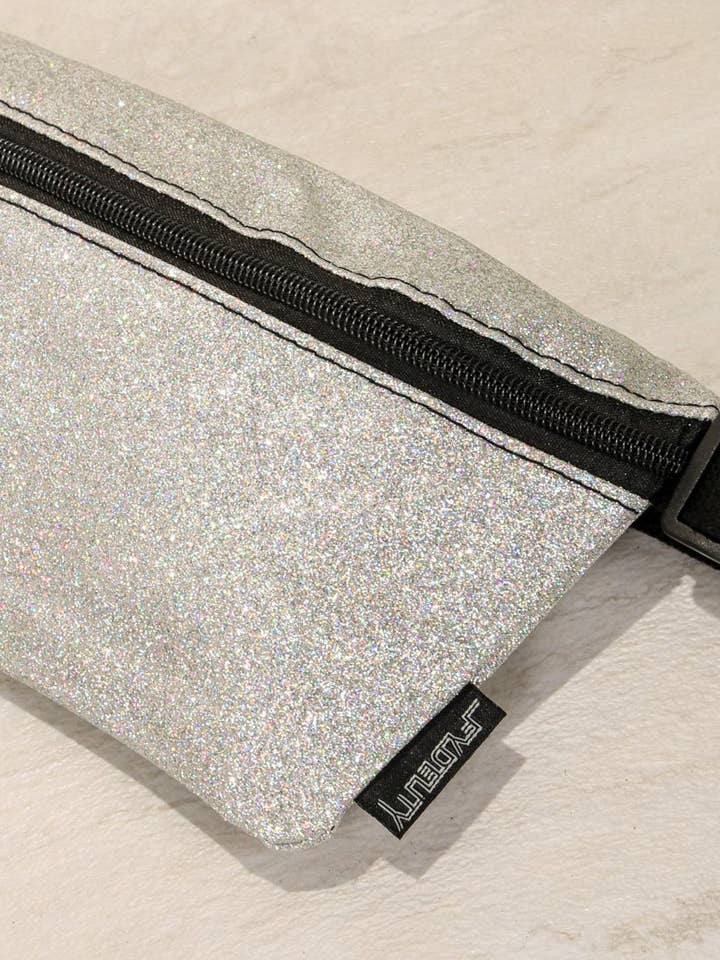 83137: Fanny Pack | Slim | Dazzler Silver Glitter for wholesale by Fydelity