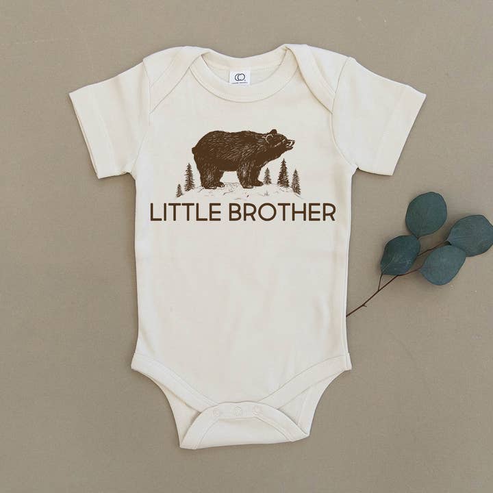 Little Brother Bear Organic Baby Onesie for wholesale by Urban Baby Co.