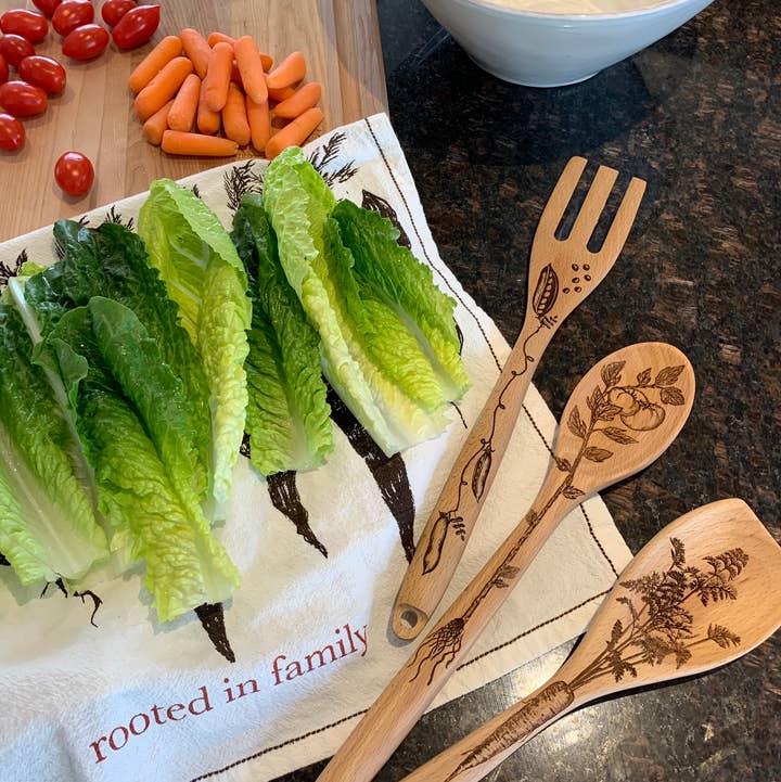 Wood & Ash - Wholesale Kitchen Utensil Set - Veggie Wooden Cooking Utensil Set2