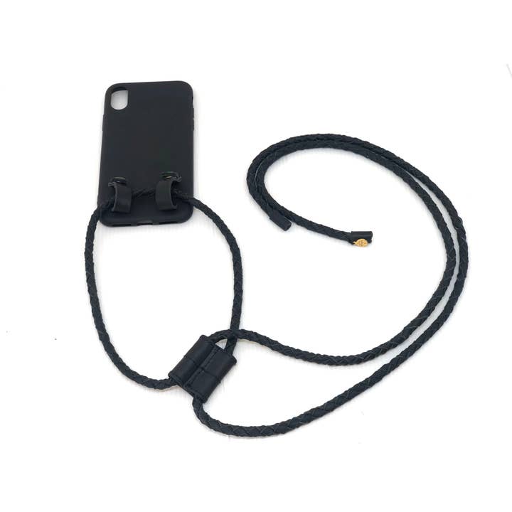 iPhone-cover med sort lædersnor for engroshandel hos LINDA HERING