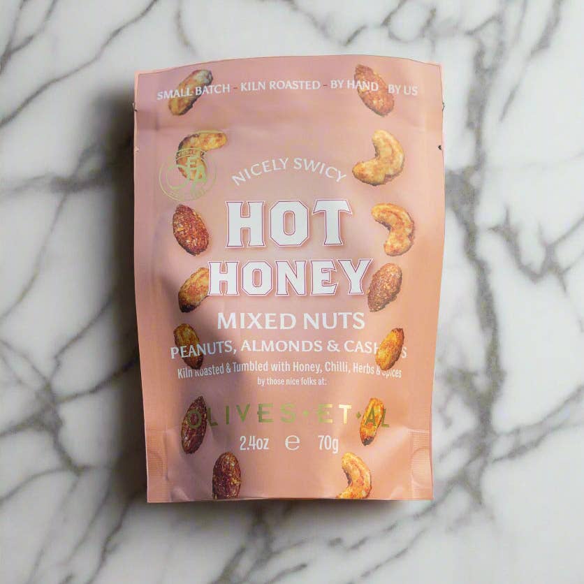 Olives Et Al – wholesale Nuts – Hot Honey Mixed Kiln Roasted Nuts in Pouch1