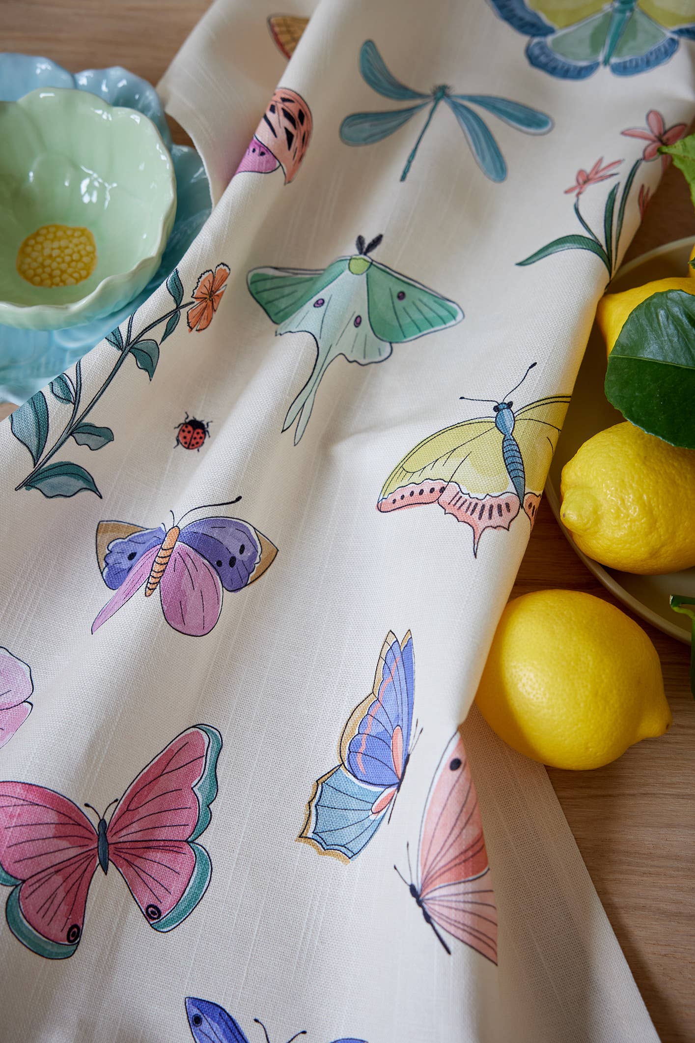 Coucke – Engroshandel Viskestykke – Sommerfuglene - viskestykke trykt 50x75 i halvørred2