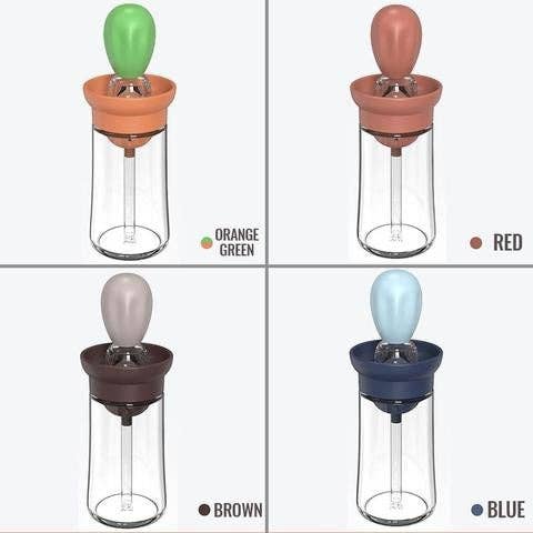 VIGOR - Wholesale Dispenser voor olie/azijn - Perfect druppelende oliefles met siliconenborstel Pasteak L6