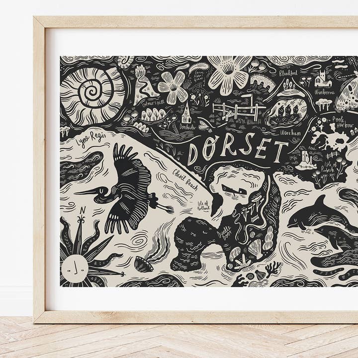 Lauren Marina - Wholesale Map - Illustrated Dorset Coastline Map0