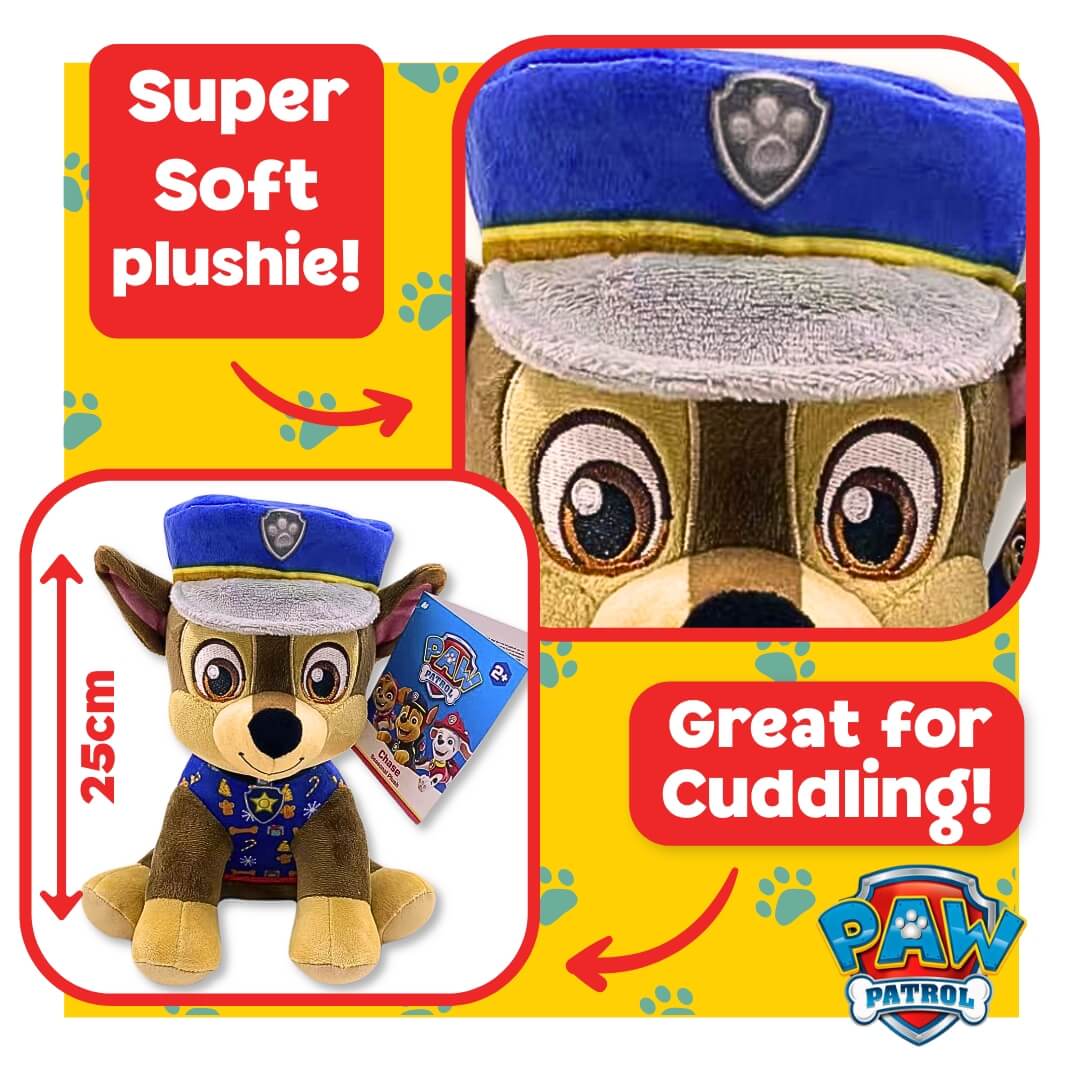 Baby Republic – wholesale Stuffed/plush toy – Kids & baby – Paw Patrol Chase 25cm Medium Sitting Plush2