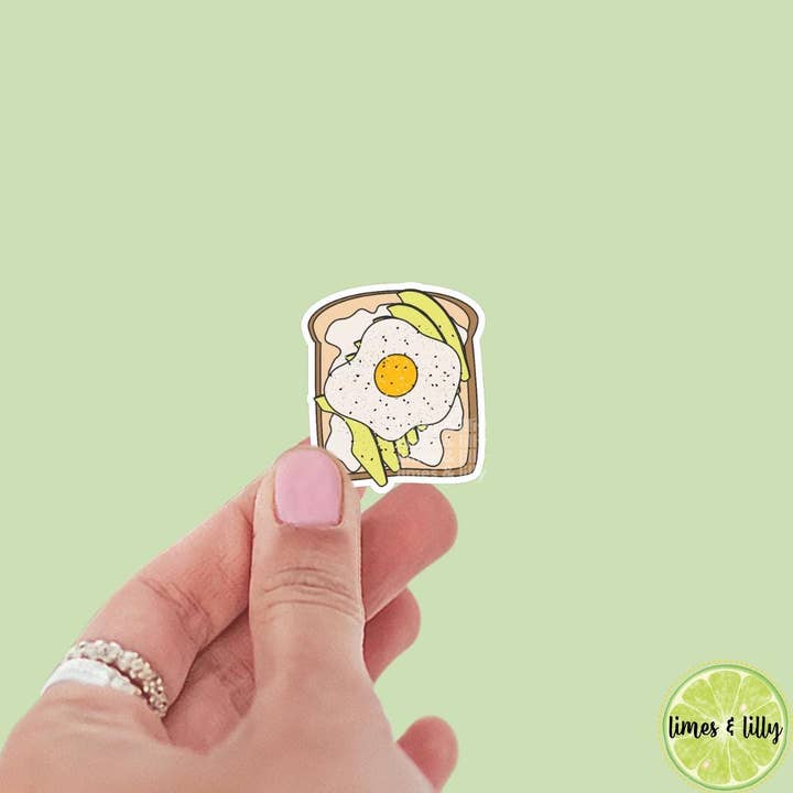 Limes & Lilly - Venta al por mayor Pegatina - Pegatina de vinilo de desayuno con tostada de aguacate