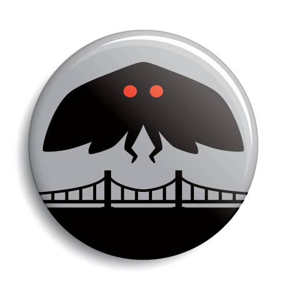 Mothman Button for wholesale by Monsterologist