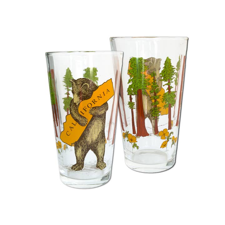 California Bear Hug Pint Glass 2023 for wholesale by SF Mercantile