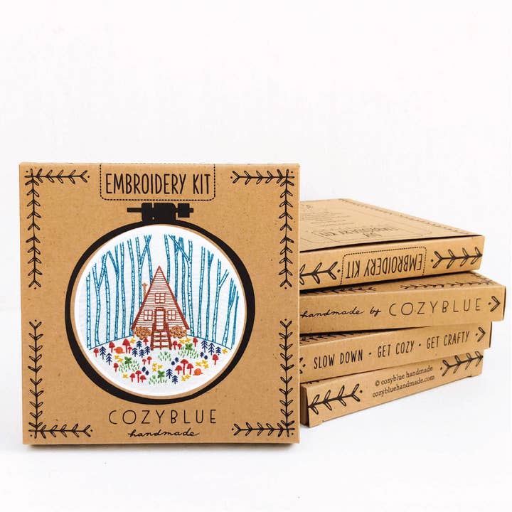 cozyblue handmade - Wholesale Embroidery/Cross Stitch Supplies - cozy cabin embroidery kit1