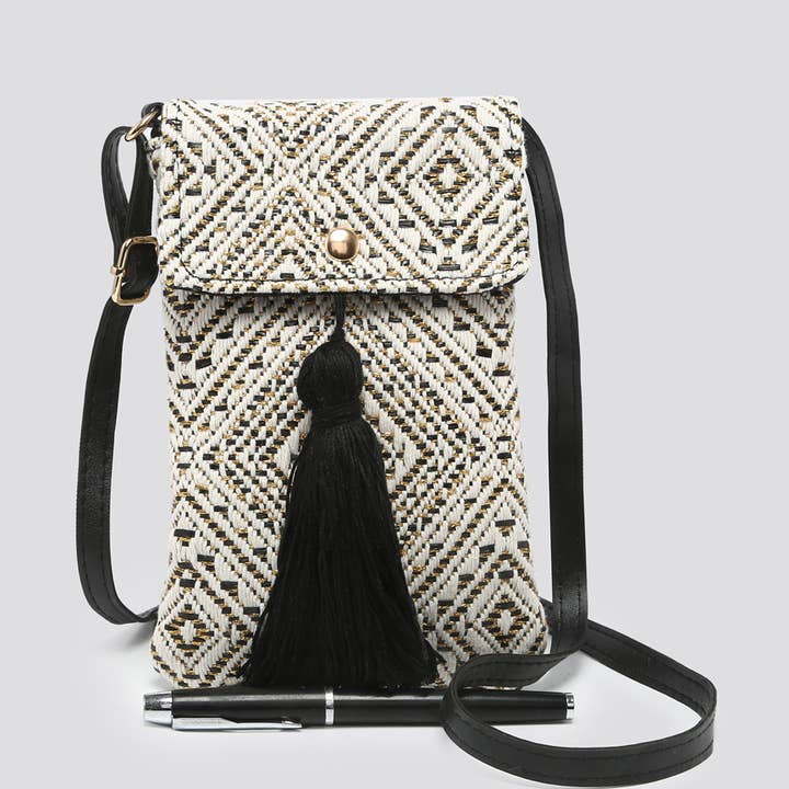 24048 Hessian Mini Crossbody Bag for wholesale by House of Milano