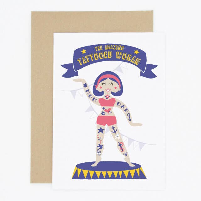 Cirque tatuerade kvinna varje dag kort för wholesale av Madame Annie et Fils