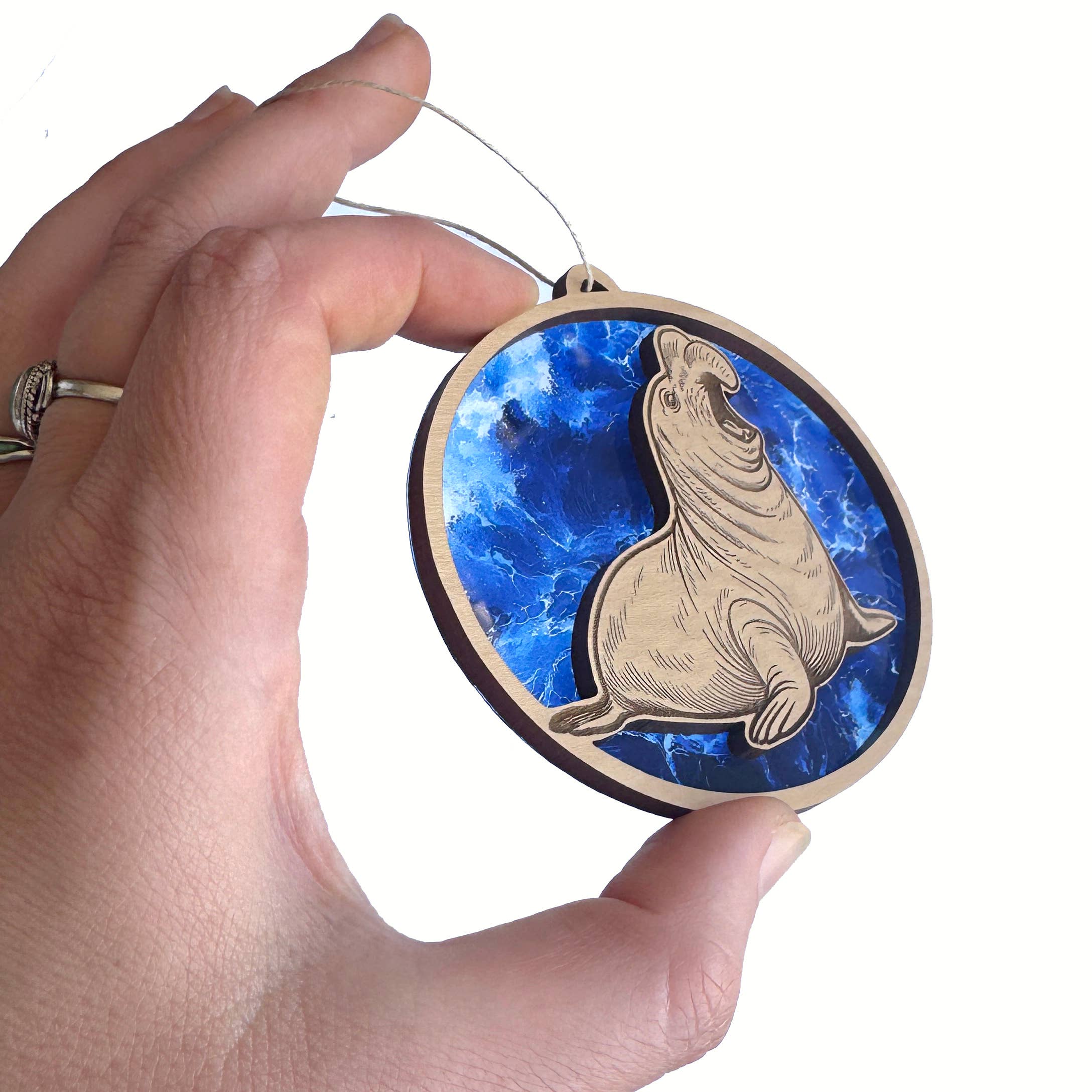 Art by Sharell - Wholesale Ornament - Elephant Seal Ornament, Ocean Animal Ornament3