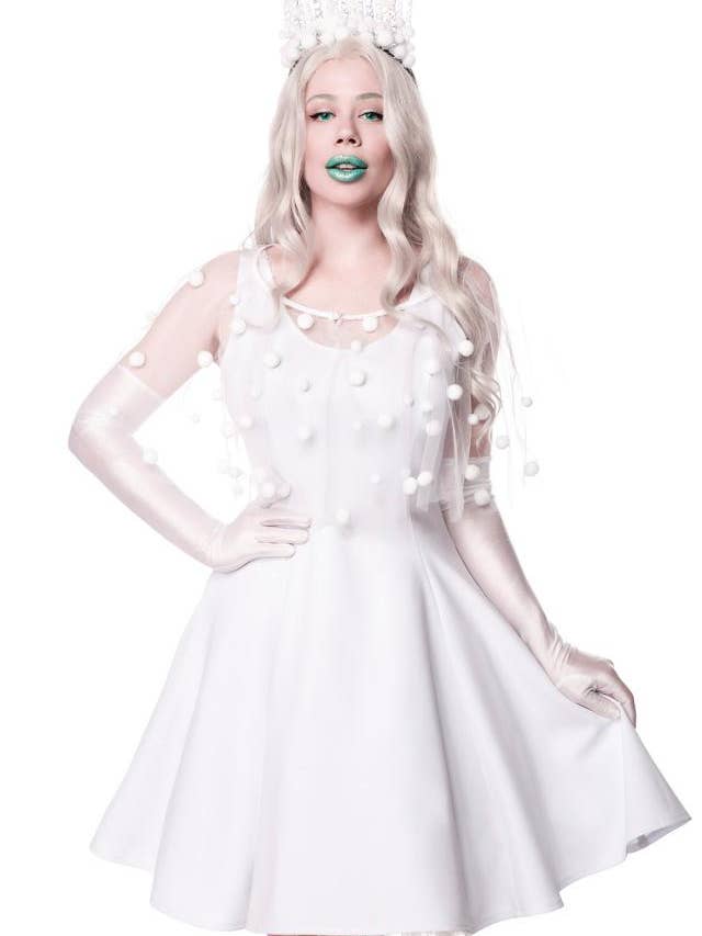Eiskönigin Prinzessin - ausgestelltes Kleid mit Tüllcape und Krone für den Großhandel von Mask Paradise (by Atixo)
