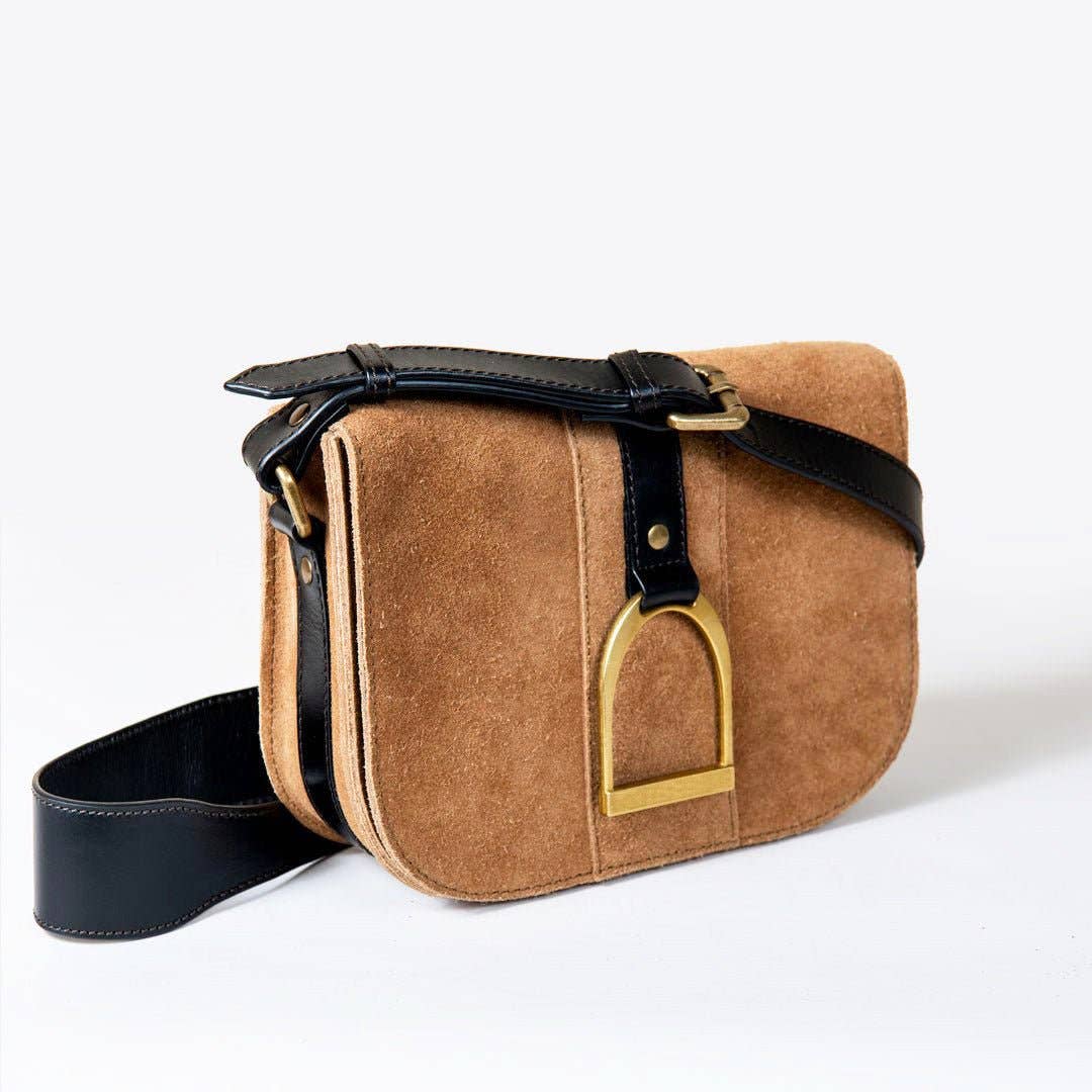 URBAN-EQUESTRIAN - Vendita all'ingrosso Borsa a tracolla - Donna - Signature Staffa - Borsa a Tracolla di Lusso in Pelle con Staffa da Equitazione in Nero su Castagno6