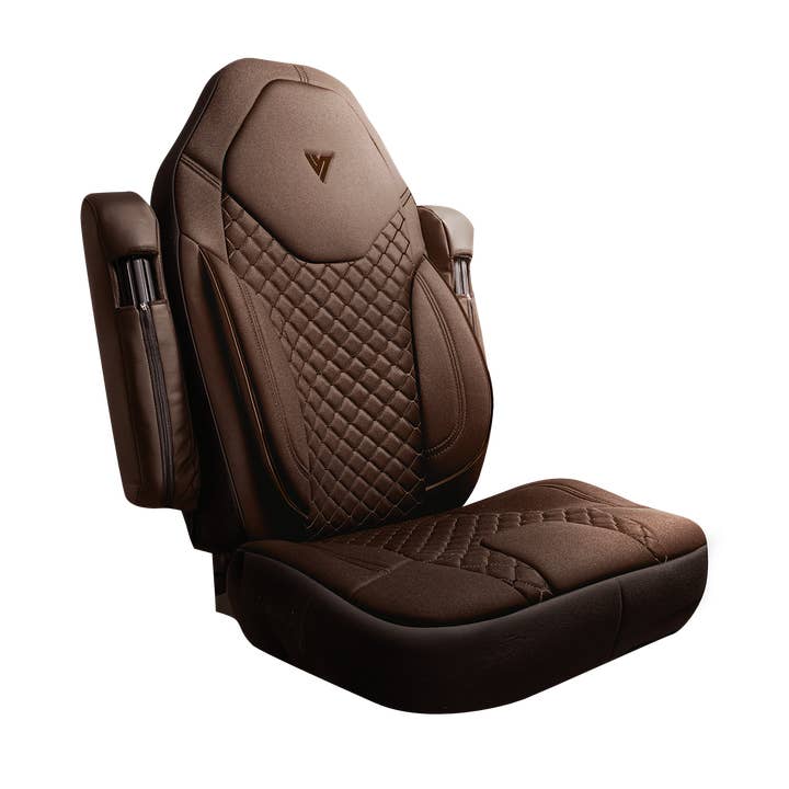Housse de siège de camion en tissu – Marron complet pour la vente par V-TRUCK CORP