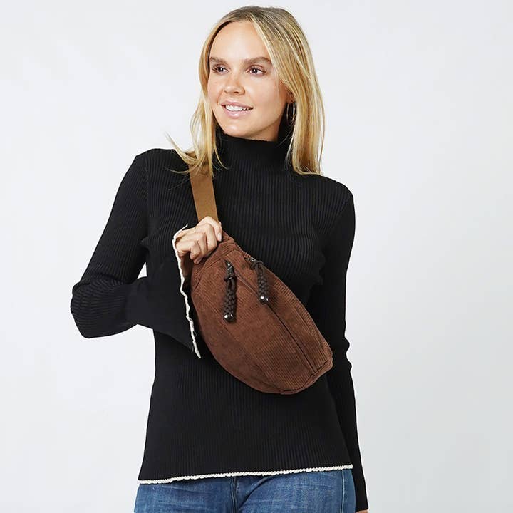 Sensibling Corp. - Wholesale Belt Bag - Women's - Corduroy Sling Bag / Belt Bag7