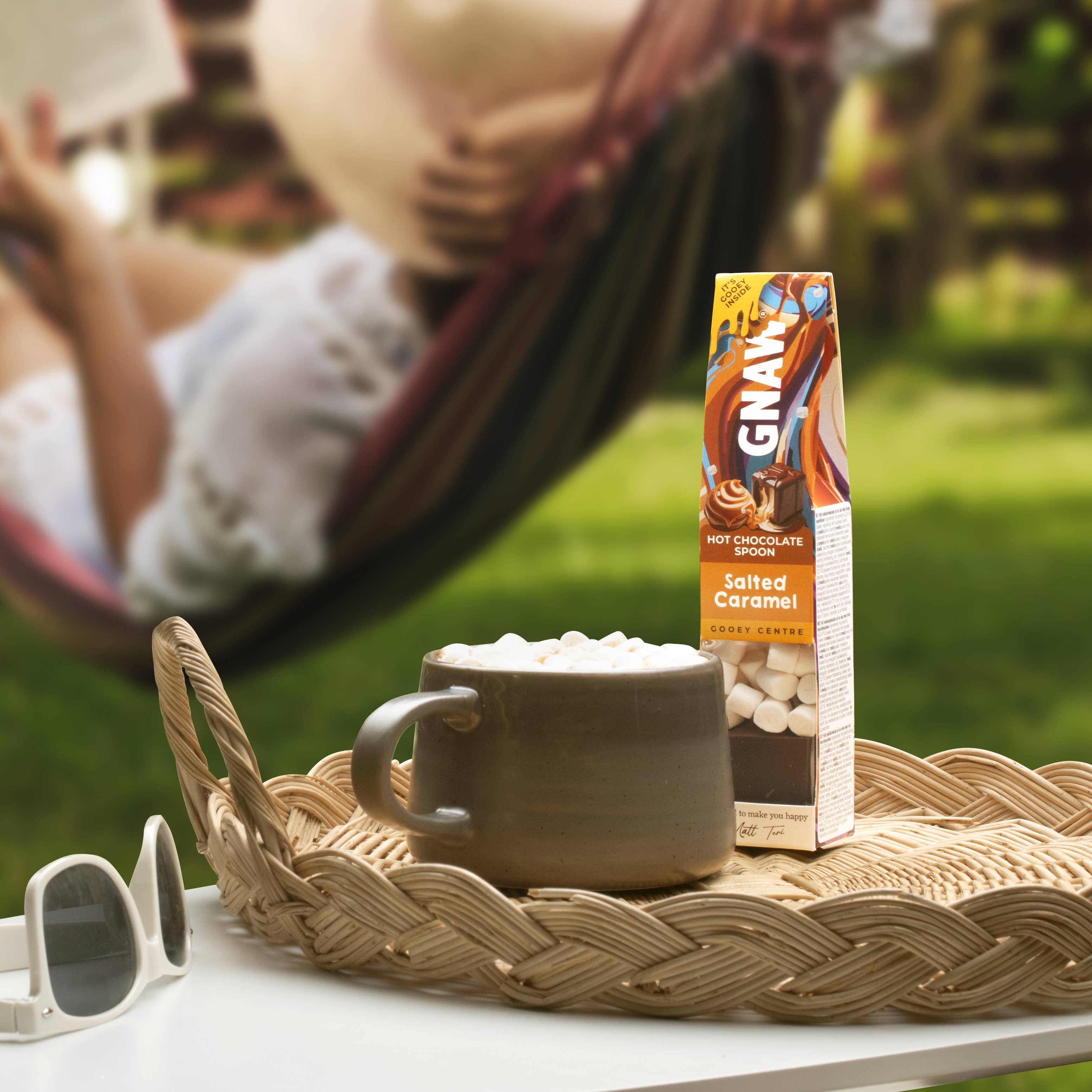 GNAW Chocolate – wholesale Hot cocoa spoon – Salted Caramel - Soft Centre Hot Chocolate Spoon2