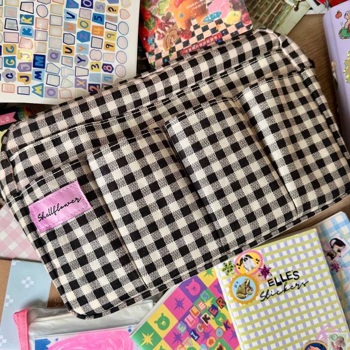 Gingham Journal Pouch for wholesale by Shellflower