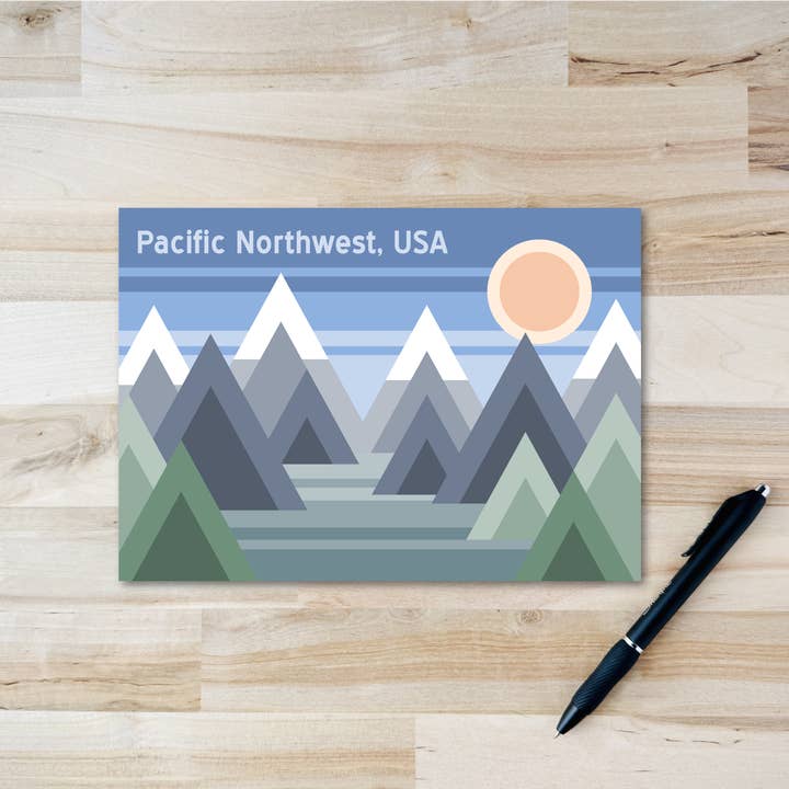 Pacific Northwest Postcard - Geometric Design for wholesale by Three in Kind