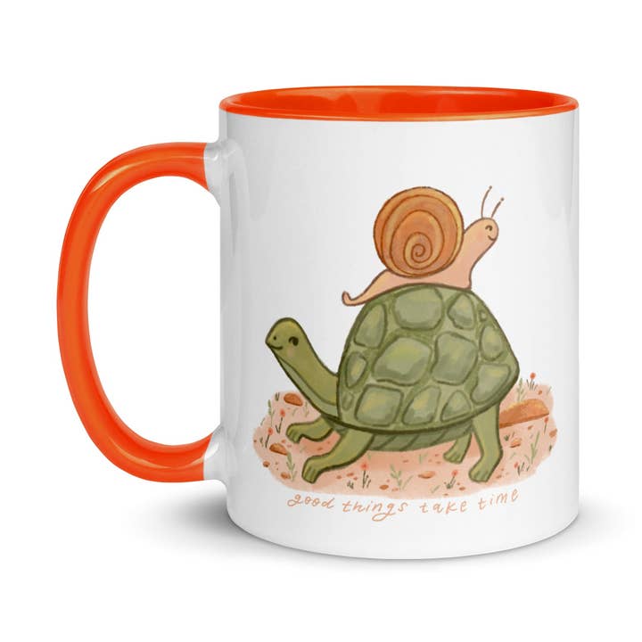 Tazza con Lumaca e Tartaruga per la vendita all'ingrosso da parte di Painted Peony Art