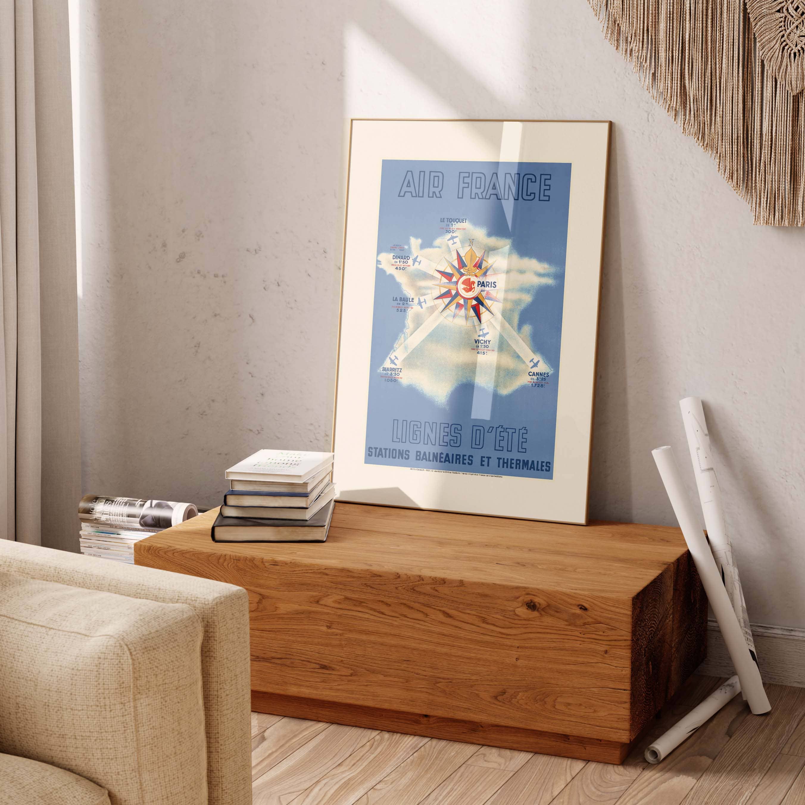 Oneart – Großhandel Poster – Air France Plakat / Sommerlinien / Stationen - AFL00165