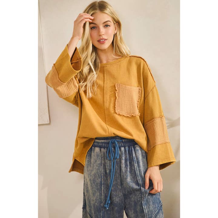 MAGLIONE TESTURIZZATO HARVEST PATCH (ST8028) per la vendita all'ingrosso da parte di Sage + Fig