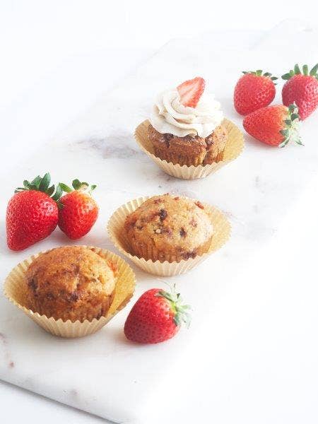 Sugar-Free Strawberries & Cream Muffin for wholesale by Butter Baked Cake Co