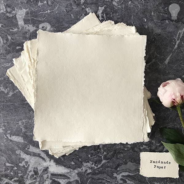 The Natural Paper Company - Vente Assortiments de papeterie/cartes - Carte artisanale blanche - 320 g/m² | Chiffon de coton recyclé1