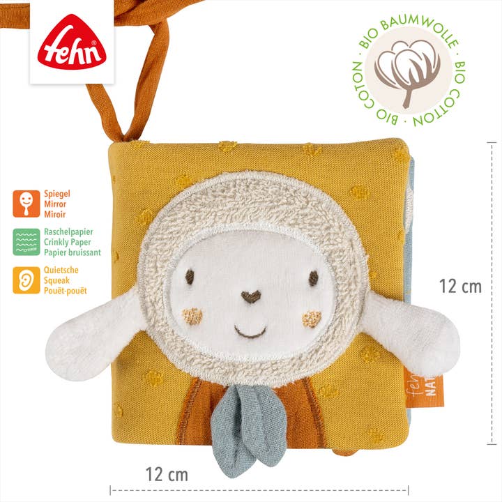 Fehn - Venta al por mayor Libro - Niños - Libro de tela Sheep Fehnnatur, libro táctil con motivos de animales