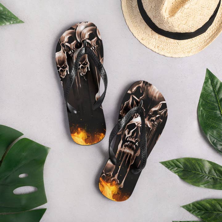 Skulls Melting Flip-Flops for wholesale by SUNFLOWER DREAMS BOUTIQUE