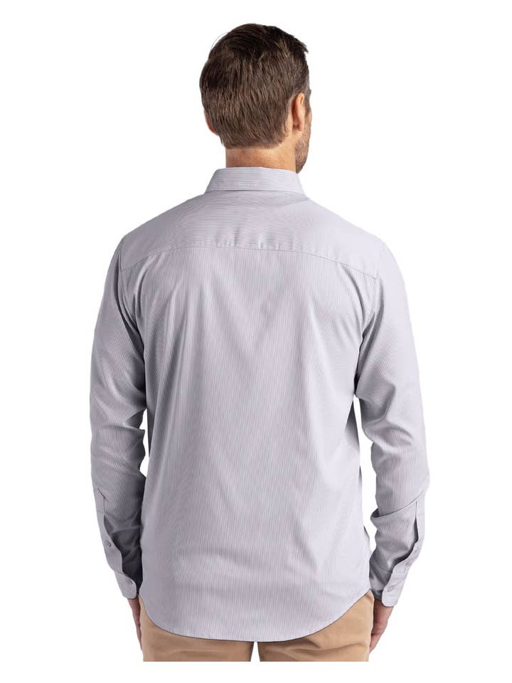 Cutter & Buck - Wholesale Button Down Shirt - Men's - Cutter & Buck Skyline Eco Pinstripe Big & Tall Dress Shirt1