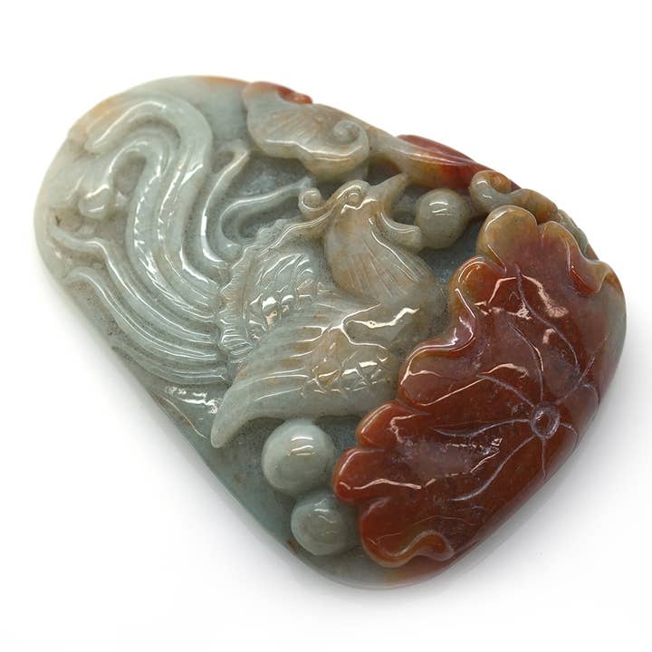 Ciondolo in giada bicolore Fenix per la vendita all'ingrosso da parte di Naturjoya