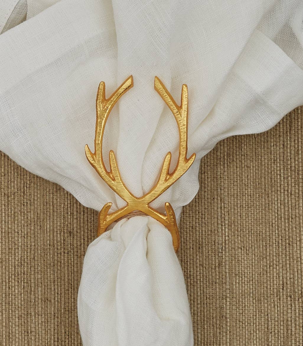 Split P - Wholesale Napkin Ring - Gold Reindeer Napkin Ring