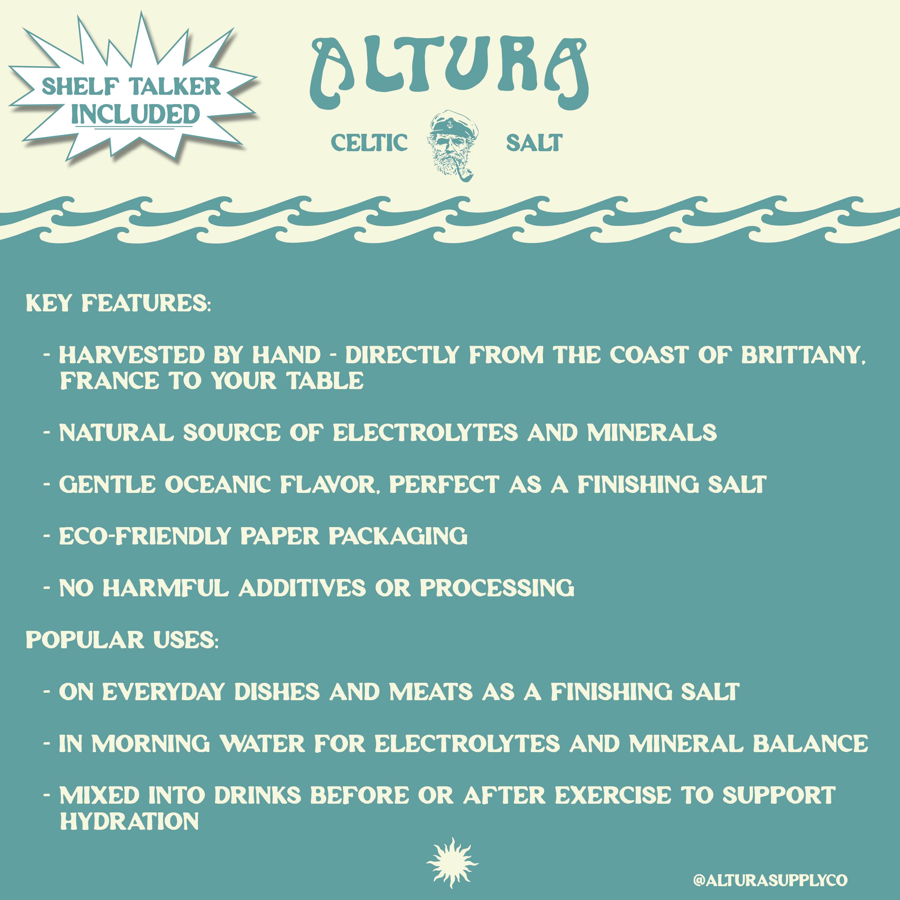 Altura Supply Company - Vendita all'ingrosso Sale - Altura Sale Celtico - 8 oz5