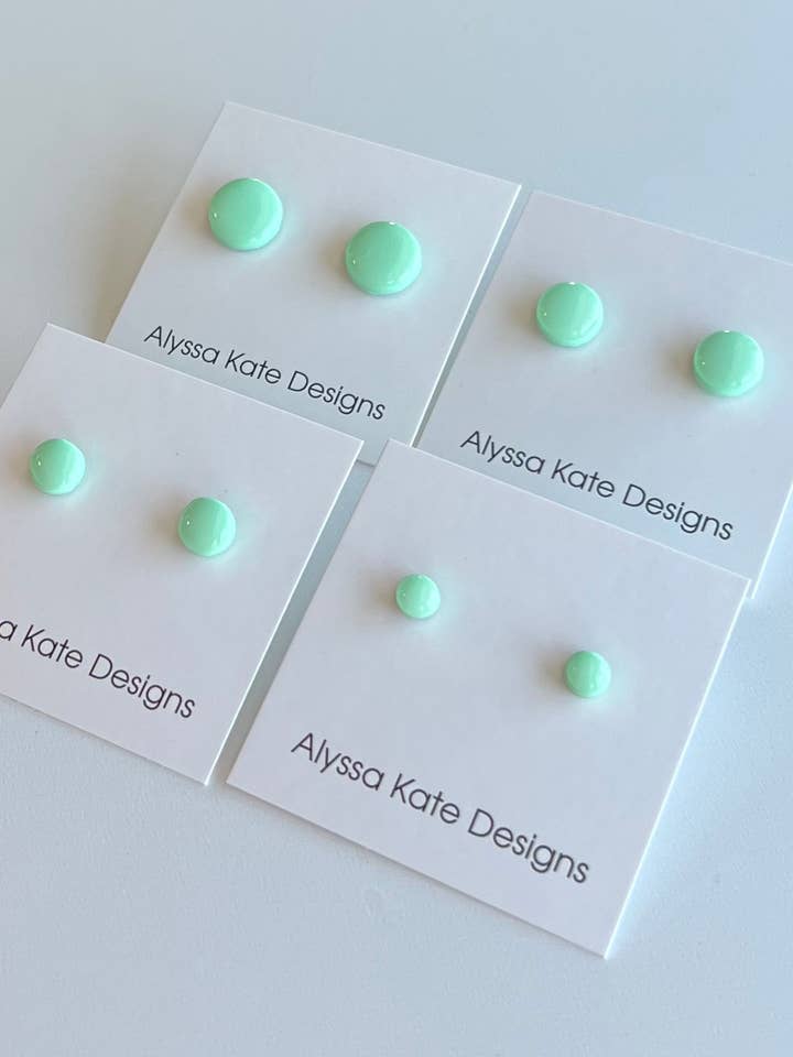 Mint Studs for wholesale by Alyssa Kate Designs