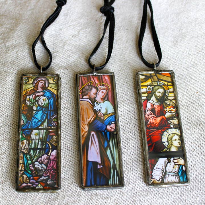 Stained Glass Window Ornaments: Set of 3 misc for wholesale by Homestyle Charlie