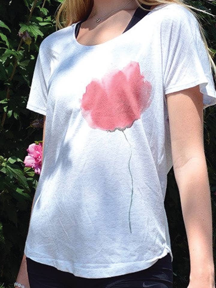 CAMISETA DOLMAN TRIBLEY FLOR ROSA para venta al por mayor de Blue Mermaid Art