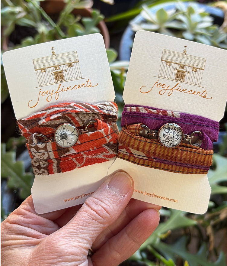 joeyfivecents - Wholesale Woven/Braided Bracelet - Sari Wrap Bracelet- repurposed cotton, adjustable, vegan2