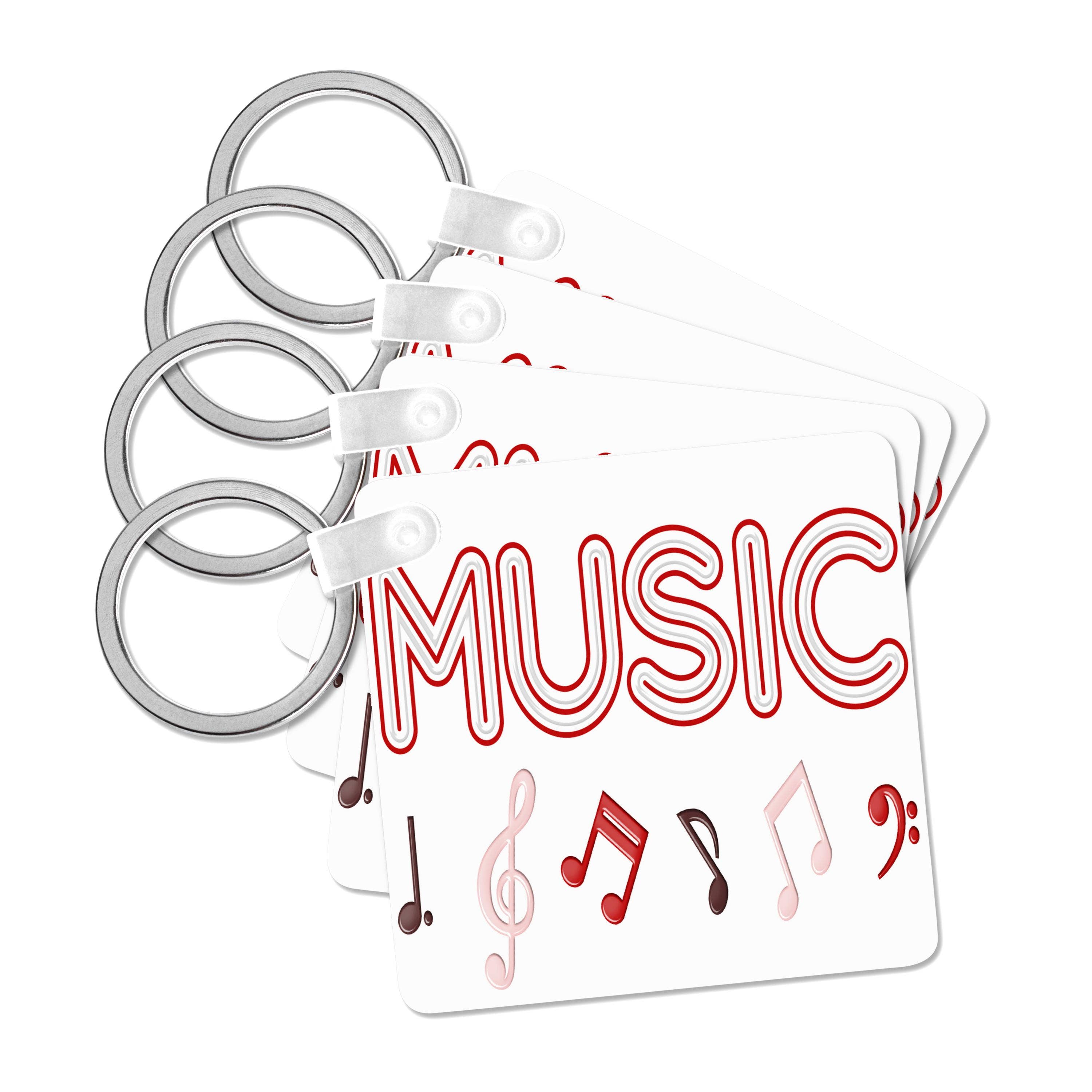 3dRose - Wholesale Keychain - Unisex - 3dRose, Music With Musical Notes Illustration, Key Chain0